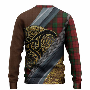 Dunbar Tartan Crest Knitted Sweater Scottish Triskele Celtic