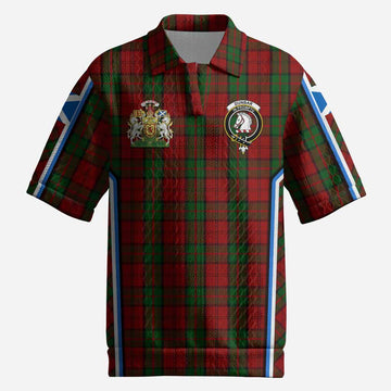 Dunbar Tartan Crest Men’s Polo Sweater Top Scotland Coat of Arm Flag Style