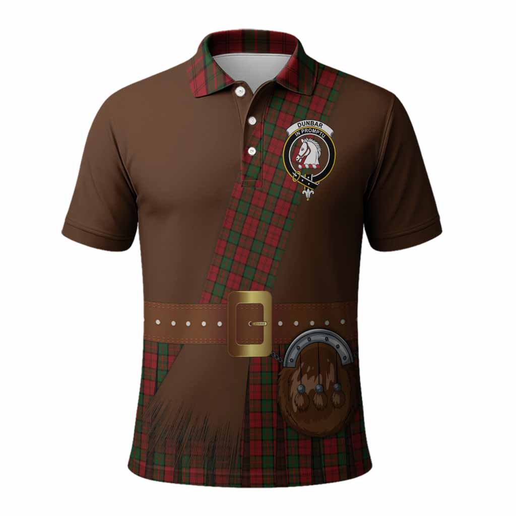 Dunbar Tartan Crest Polo Shirt Kilt Costume Style