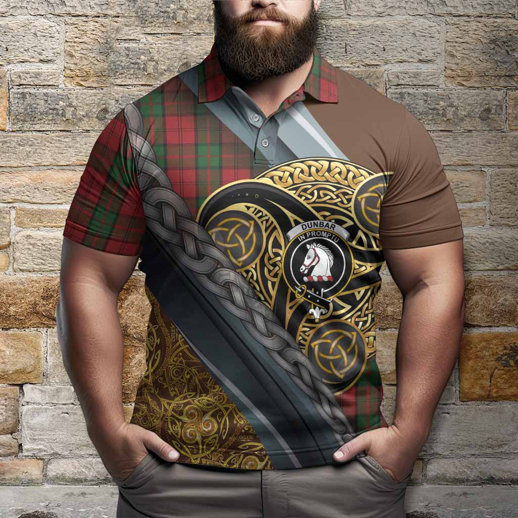 Dunbar Tartan Crest Polo Shirt Scottish Triskele Celtic