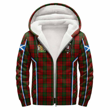 Dunbar Tartan Crest Sherpa Hoodie Scotland Coat of Arm Flag Style