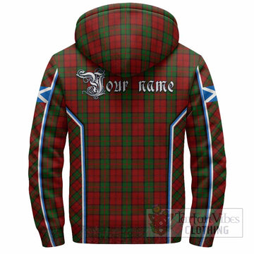 Dunbar Tartan Crest Sherpa Hoodie Scotland Coat of Arm Flag Style