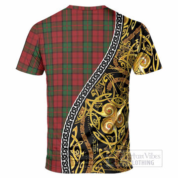 Dunbar Tartan Crest T-Shirt Celtic Knot and Triple Trickle Spiral Symbols