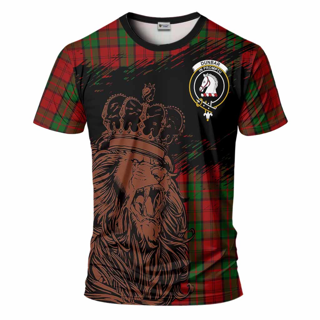 Dunbar Tartan Crest T-Shirt Crowned Lion Heritage Style