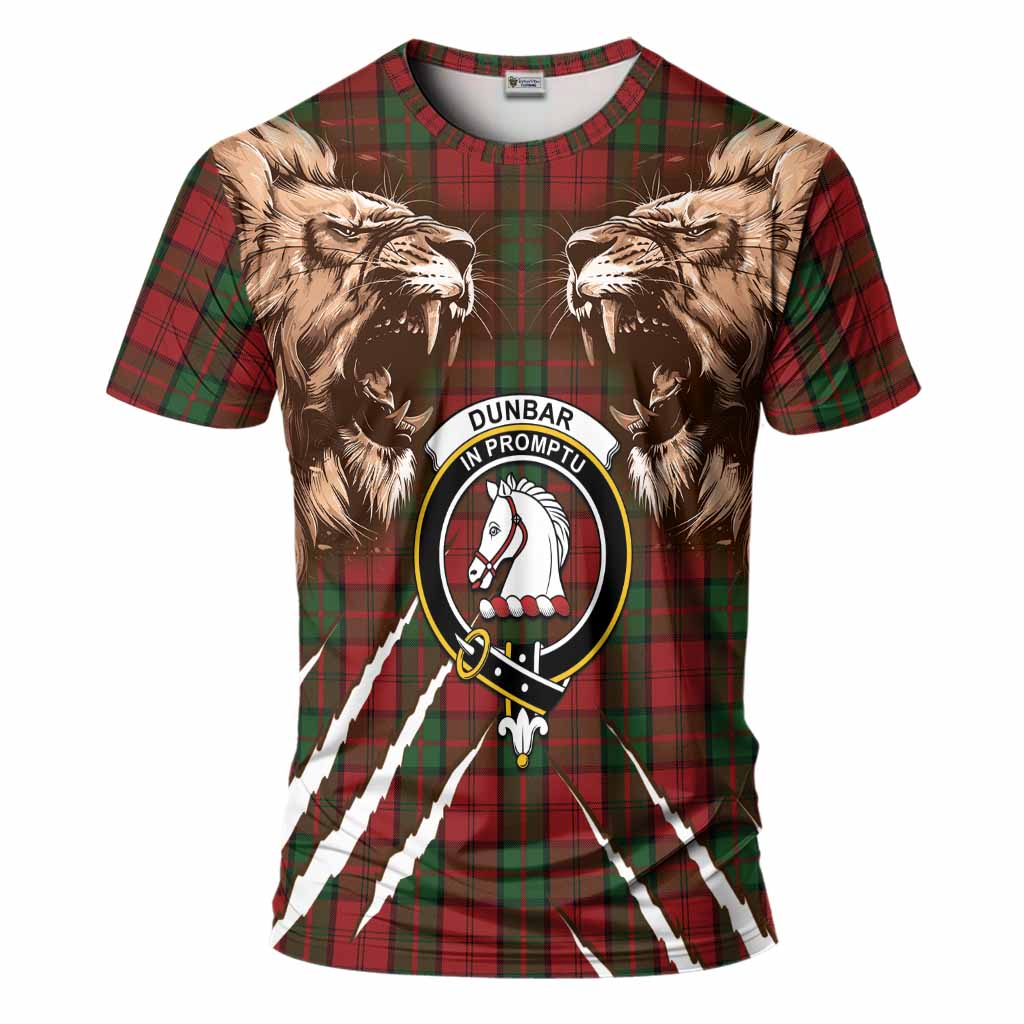 Dunbar Tartan Crest T-Shirt Ferocious Lion Style