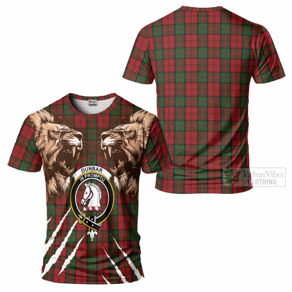Dunbar Tartan Crest T-Shirt Ferocious Lion Style
