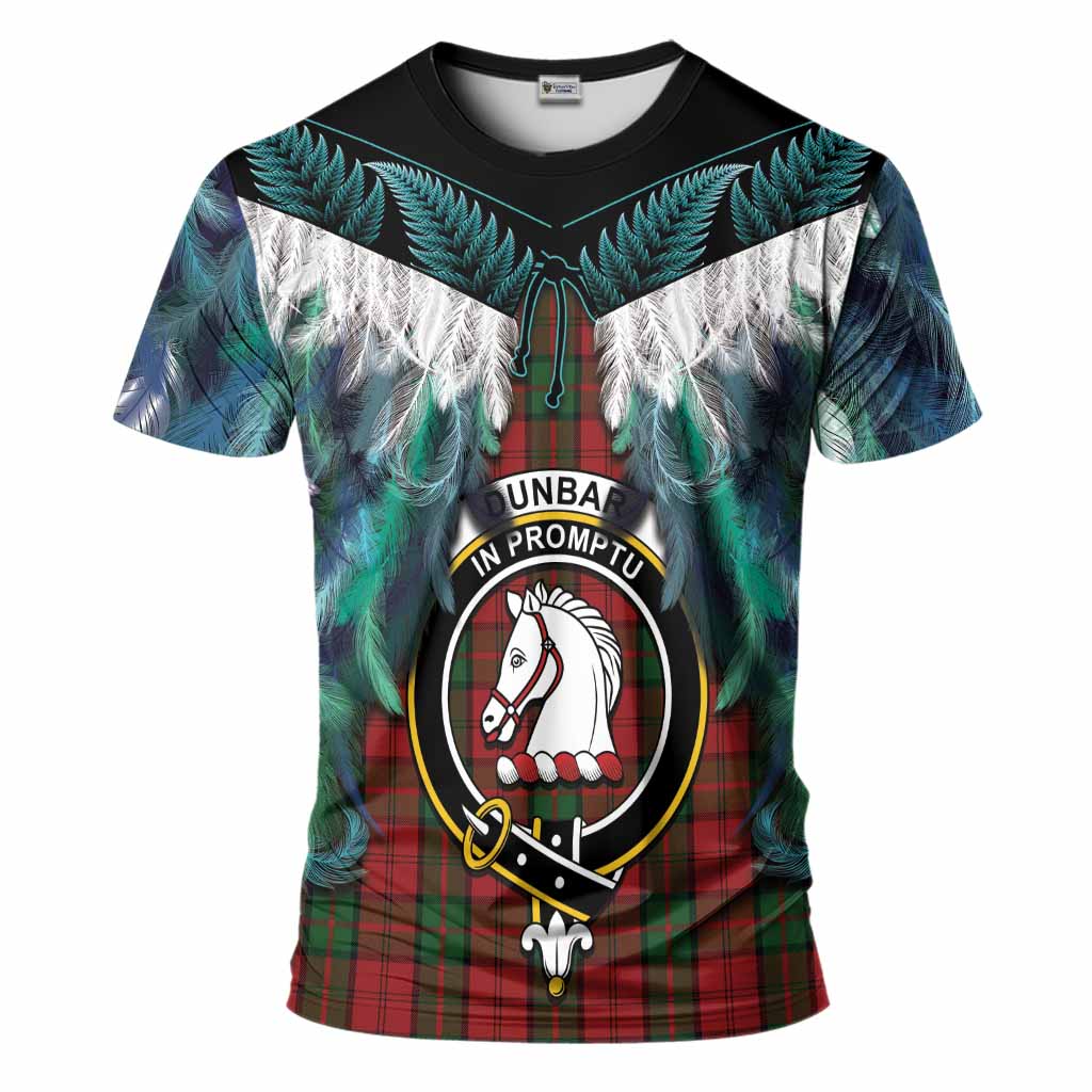 Dunbar Tartan Crest T-Shirt New Zealand Maori Korowai Cloak