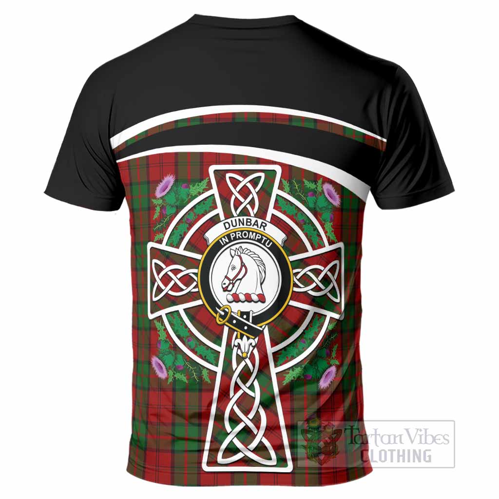 Dunbar Tartan Crest T-Shirt Scottish Thistle Celtic Cross Alba Gu Brath