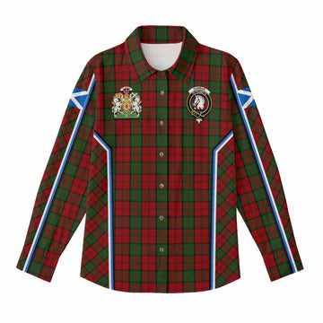 Dunbar Tartan Crest Women Casual Shirt Scotland Coat of Arm Flag Style - Tartan Vibes Clothing
