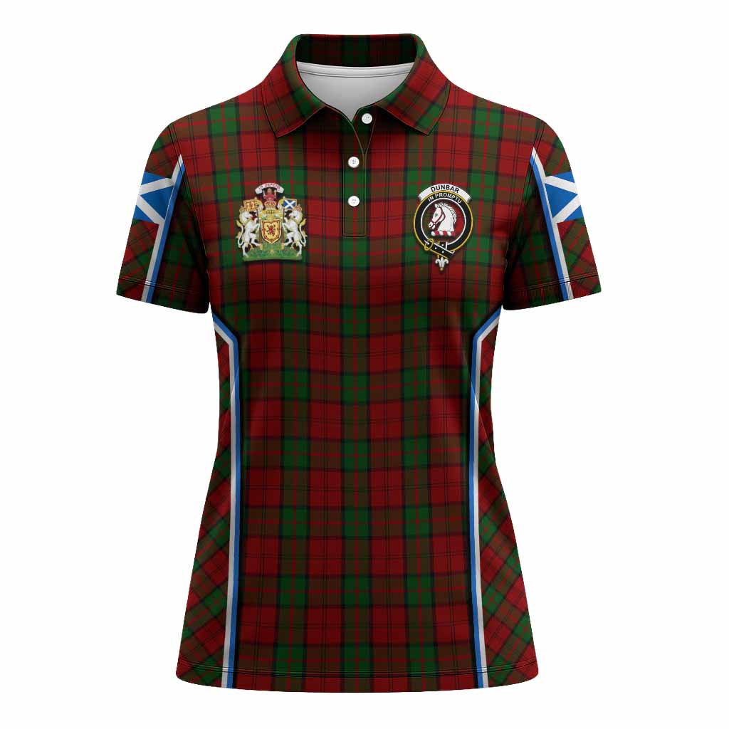 Dunbar Tartan Crest Women's Polo Shirt Scotland Coat of Arm Flag Style - Tartan Vibes Clothing
