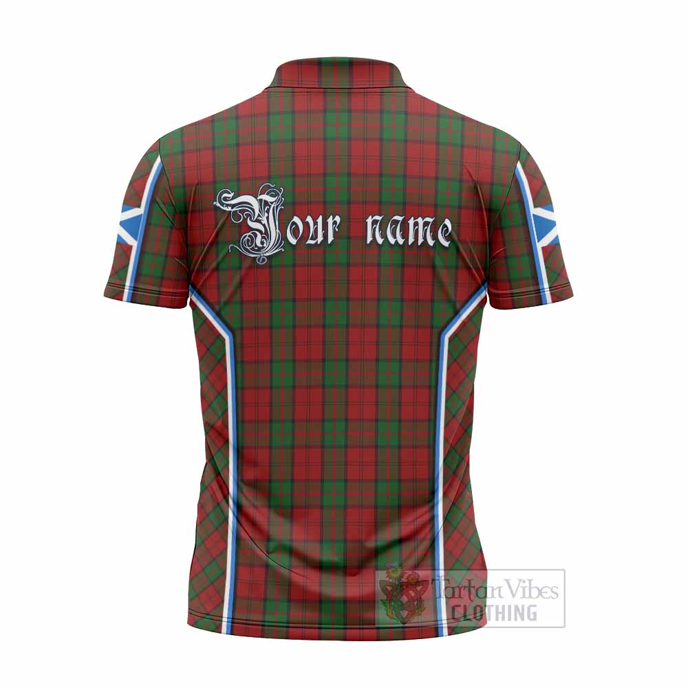 Dunbar Tartan Crest Zipper Polo Shirt Scotland Coat of Arm Flag Style - Tartan Vibes Clothing