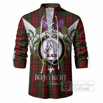 Dunbar Tartan Family Crest Ghillie Shirt Scottish Burns Night Thistle Floral