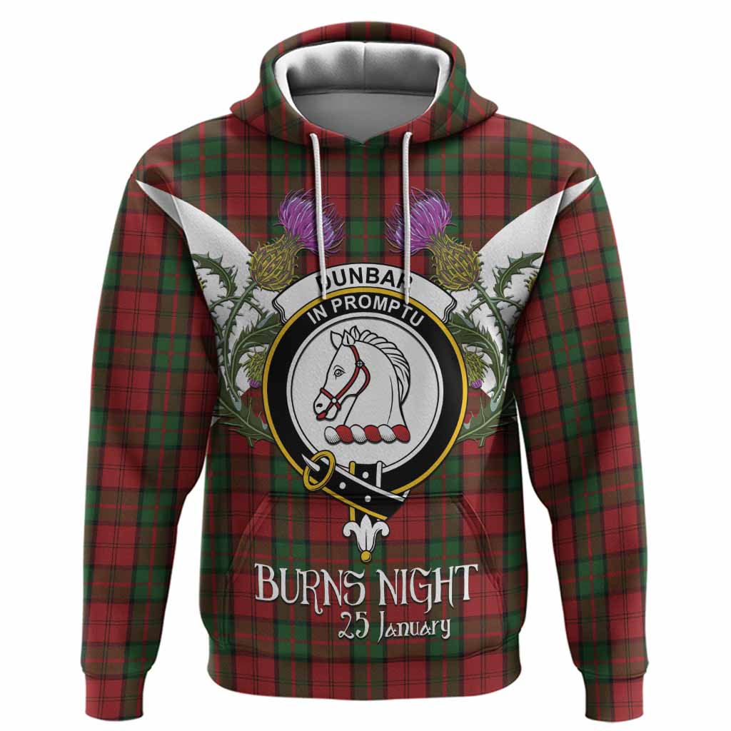 Dunbar Tartan Family Crest Hoodie Scottish Burns Night Thistle Floral