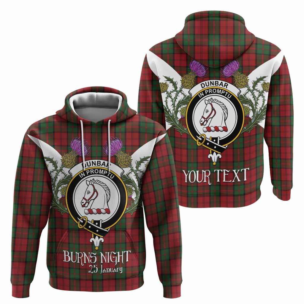 Dunbar Tartan Family Crest Hoodie Scottish Burns Night Thistle Floral