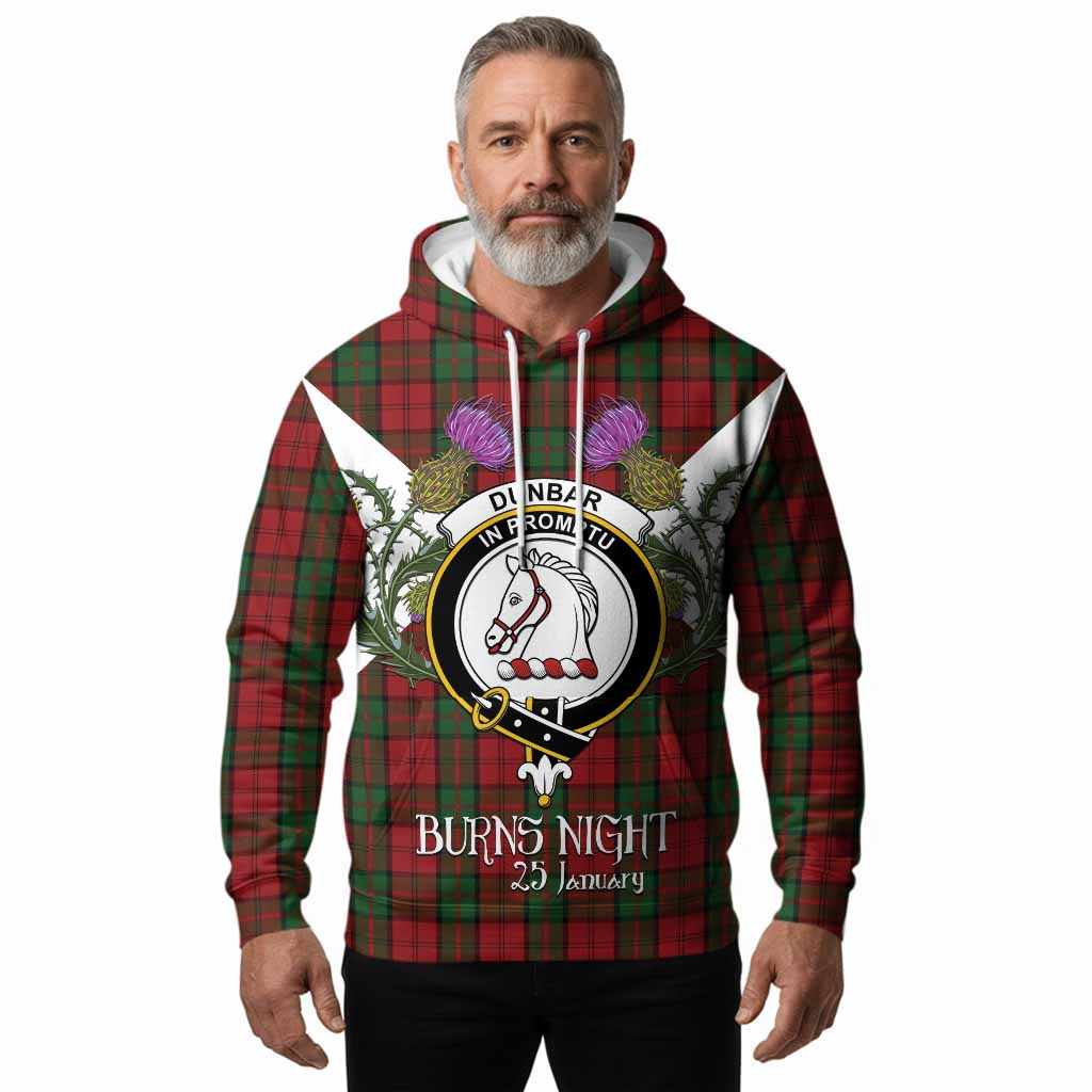 Dunbar Tartan Family Crest Hoodie Scottish Burns Night Thistle Floral