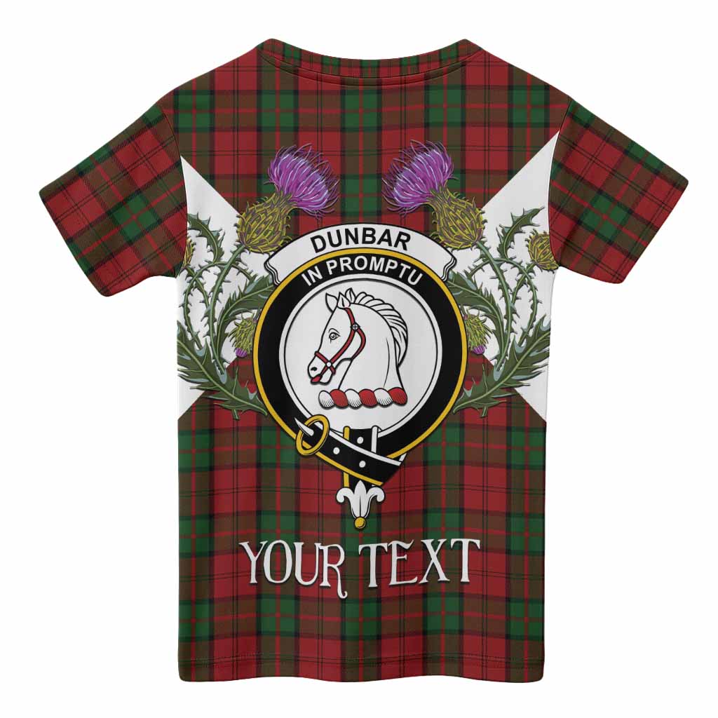 Dunbar Tartan Family Crest Kid T-shirt Scottish Burns Night Thistle Floral