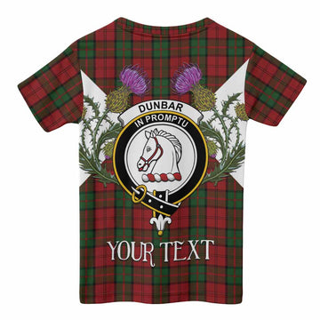 Dunbar Tartan Family Crest Kid T-shirt Scottish Burns Night Thistle Floral
