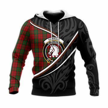 Dunbar Tartan Family Crest Knitted Hoodie Celtic Scottish Thistle Floral