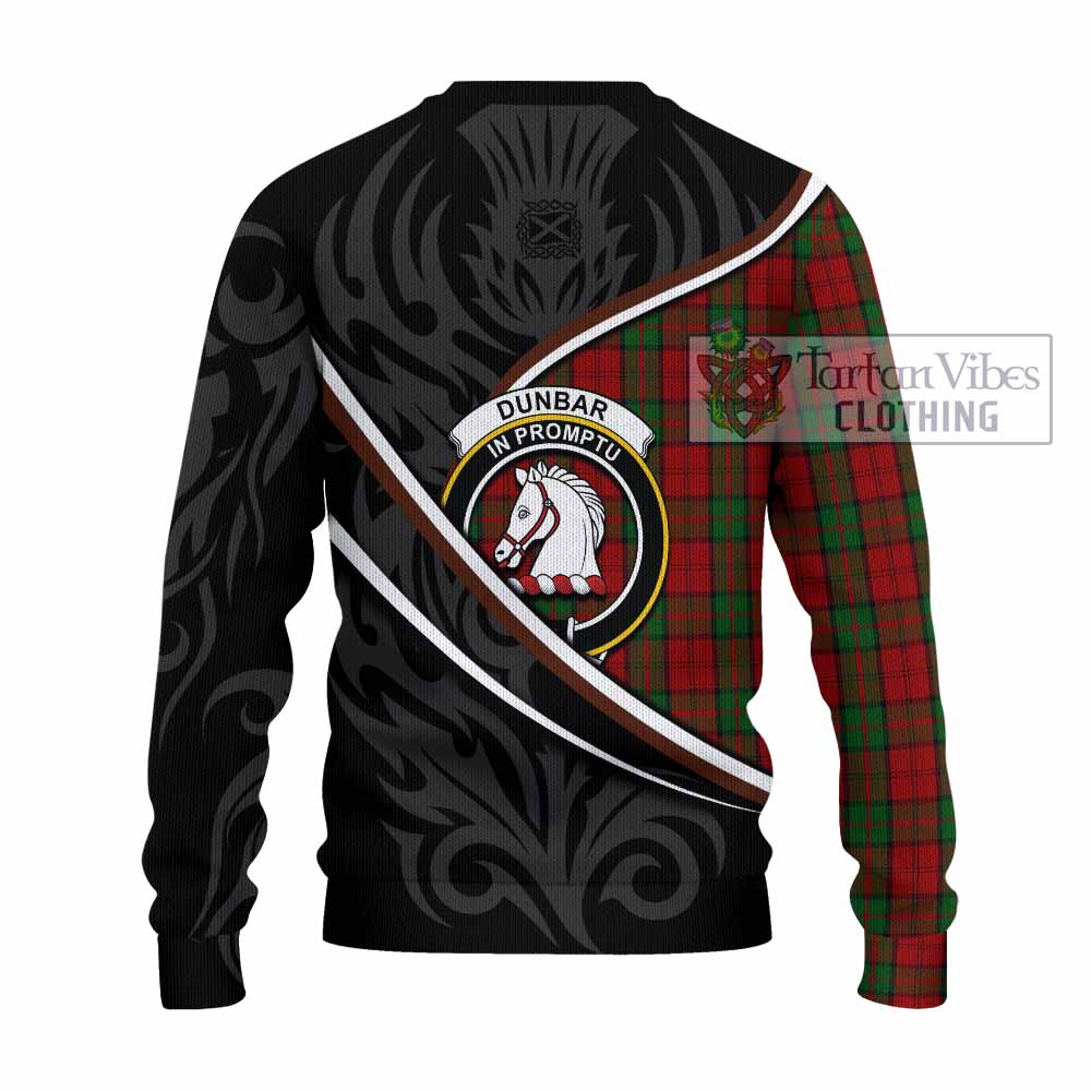 Dunbar Tartan Family Crest Knitted Sweater Celtic Scottish Thistle Floral - Tartan Vibes Clothing