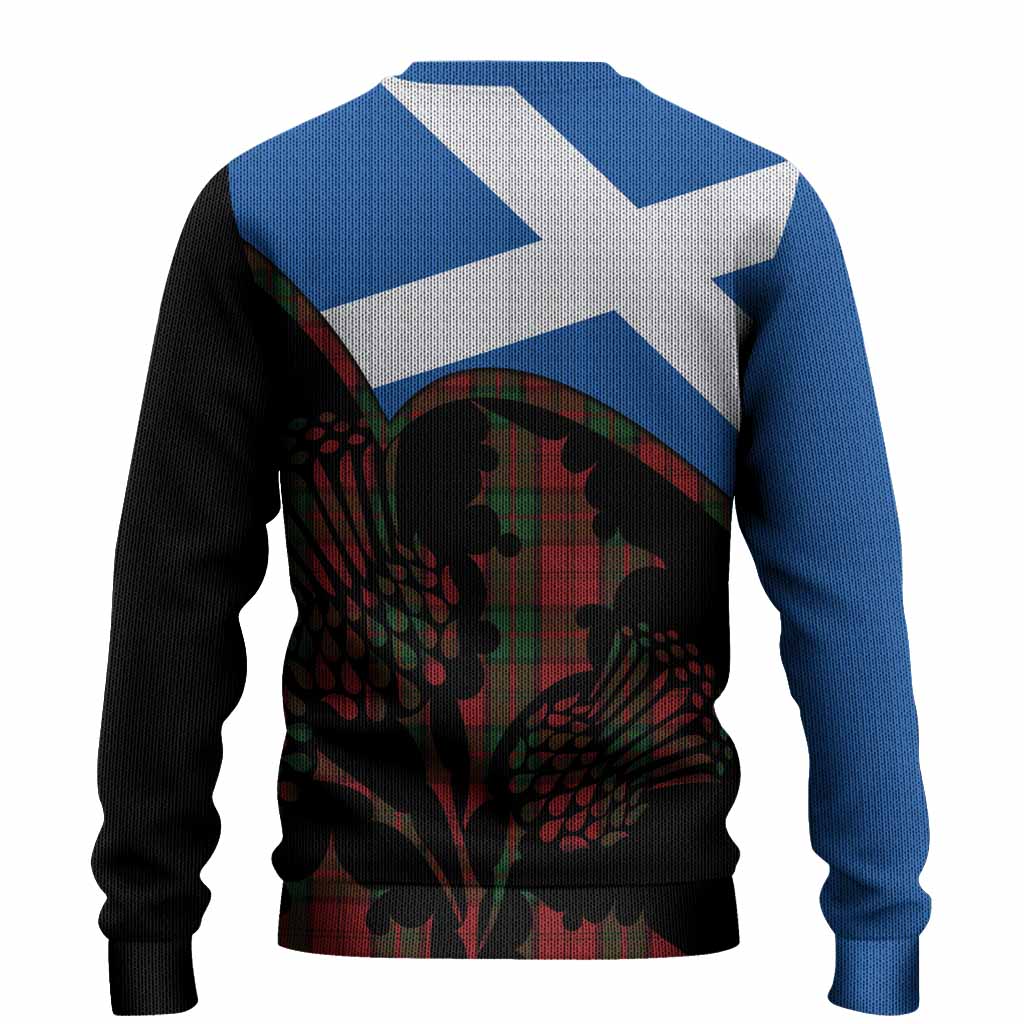 Dunbar Tartan Family Crest Knitted Sweater Scotland Thistle Floral Flag Style