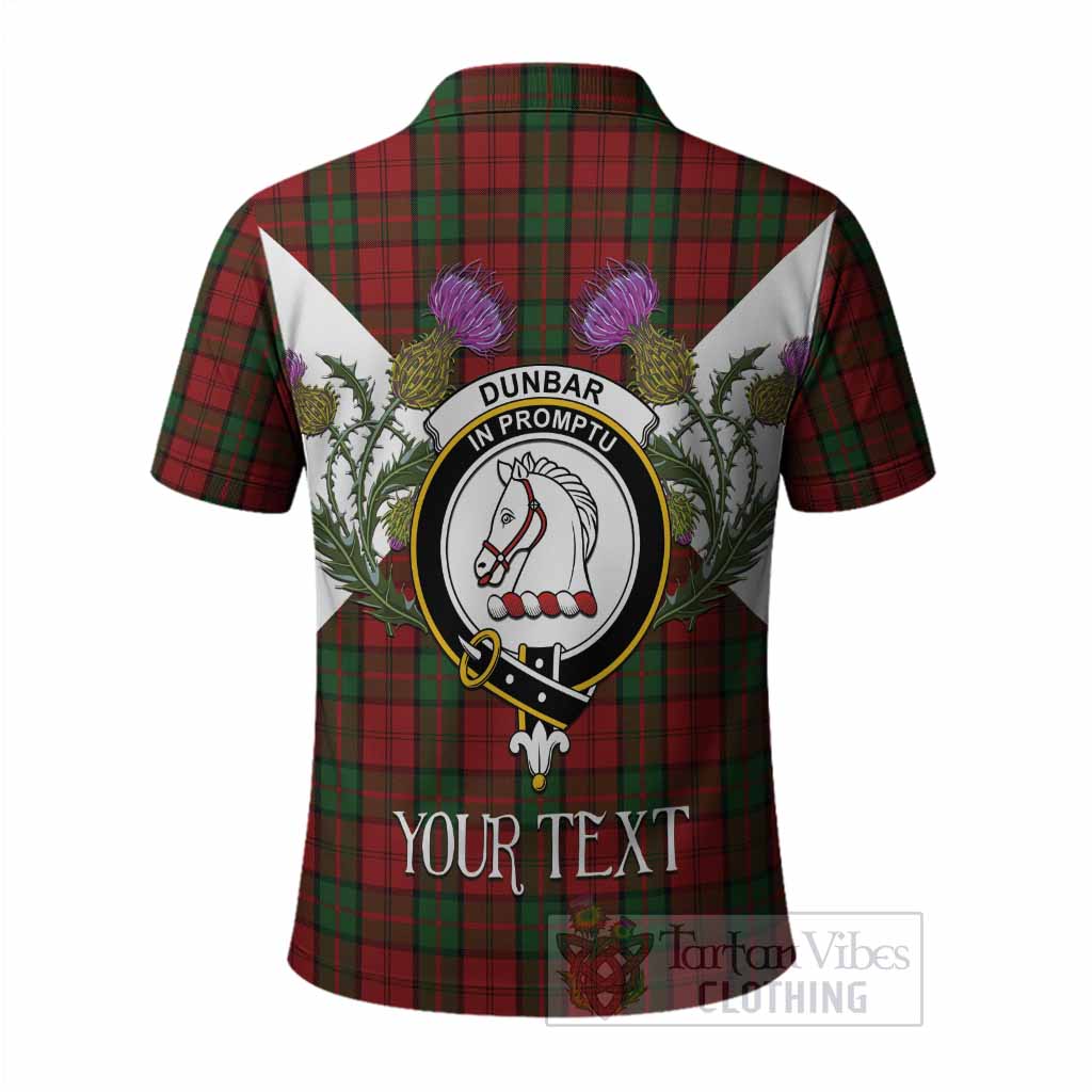 Dunbar Tartan Family Crest Polo Shirt Scottish Burns Night Thistle Floral