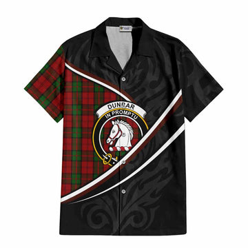 Dunbar Tartan Family Crest Hawaiian Shirt Celtic Scottish Thistle Floral