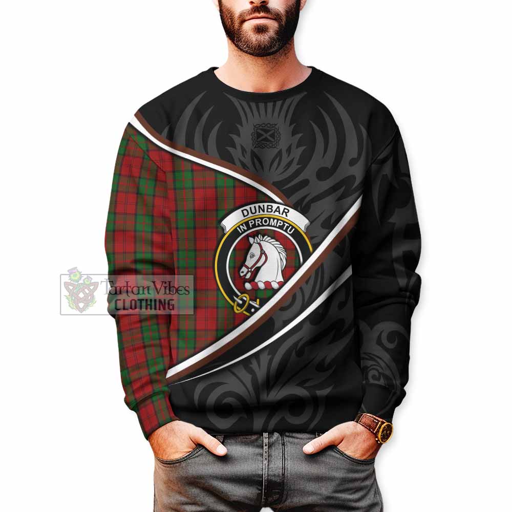 Dunbar Tartan Family Crest Sweatshirt Celtic Scottish Thistle Floral - Tartan Vibes Clothing
