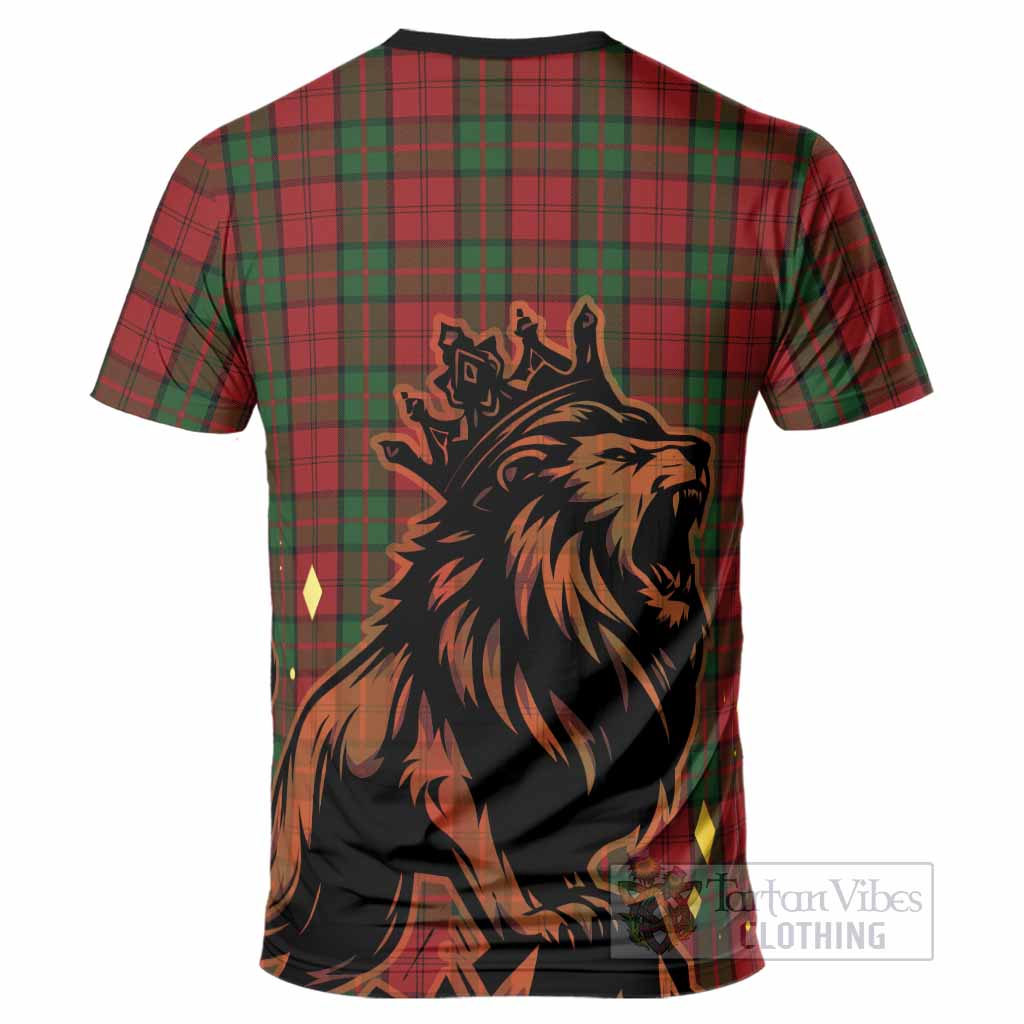 Dunbar Tartan Family Crest T-Shirt Crowned Lion Roaring