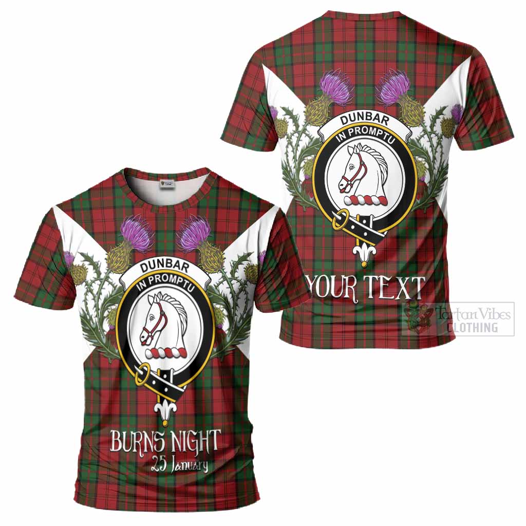 Dunbar Tartan Family Crest T-Shirt Scottish Burns Night Thistle Floral