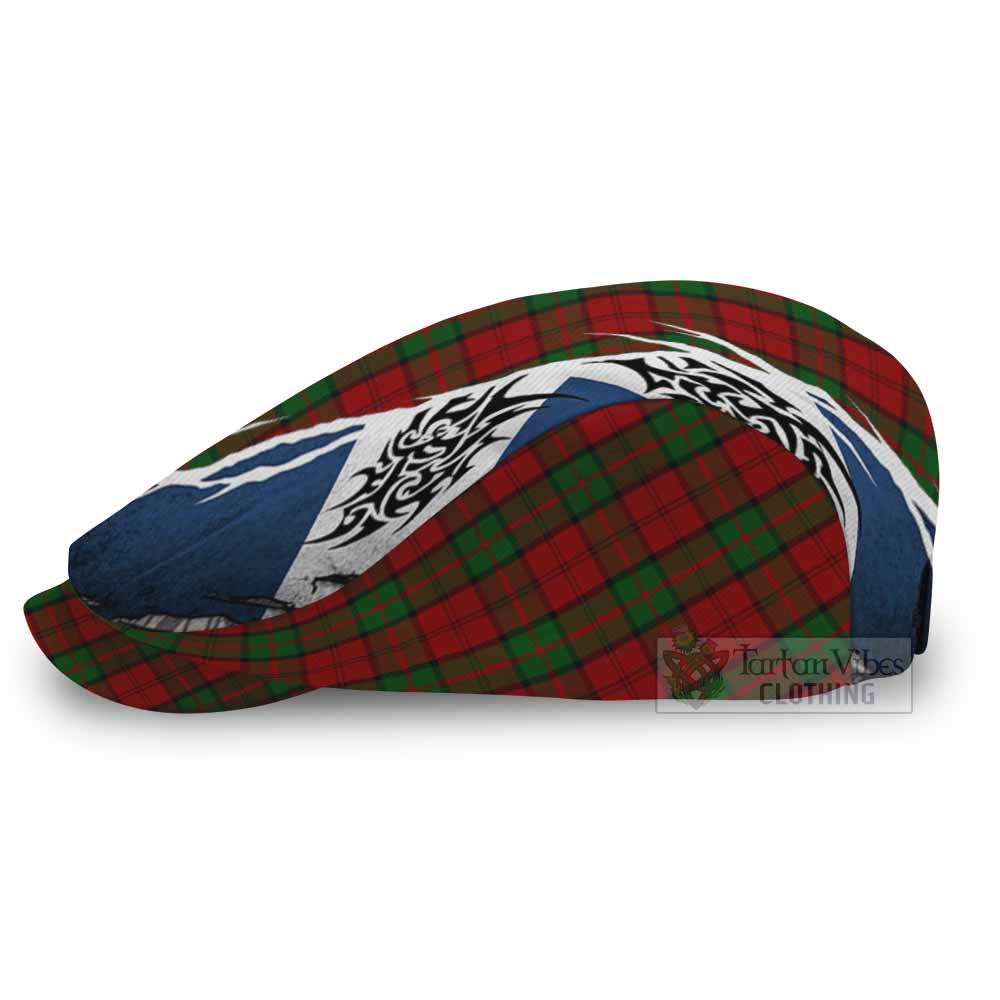 Dunbar Tartan Flat Cap, Jeff Cap Scotland Flag Ripped Tribal Design