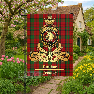 Dunbar Tartan Garden Flag with Highland Thistle Cherish Family Crest Style