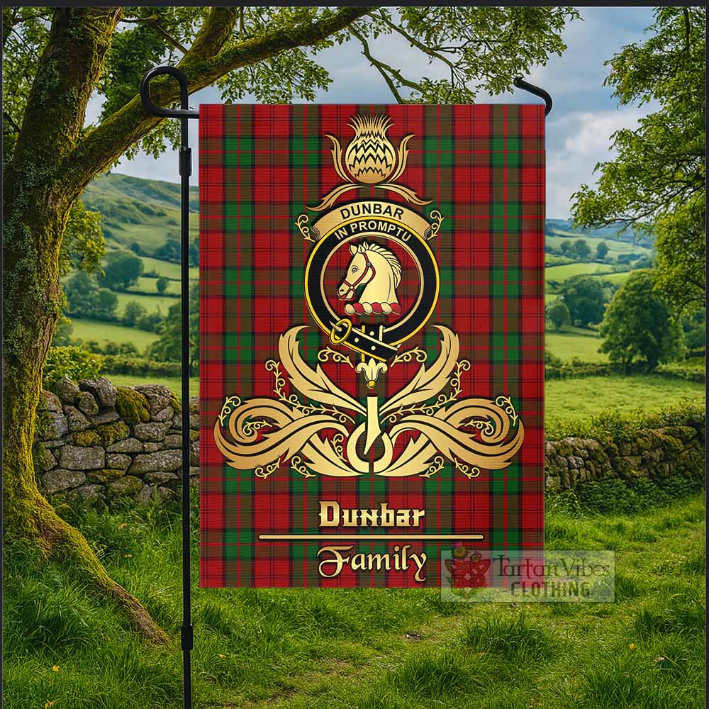 Dunbar Tartan Garden Flag with Highland Thistle Cherish Family Crest Style - Tartan Vibes Clothing