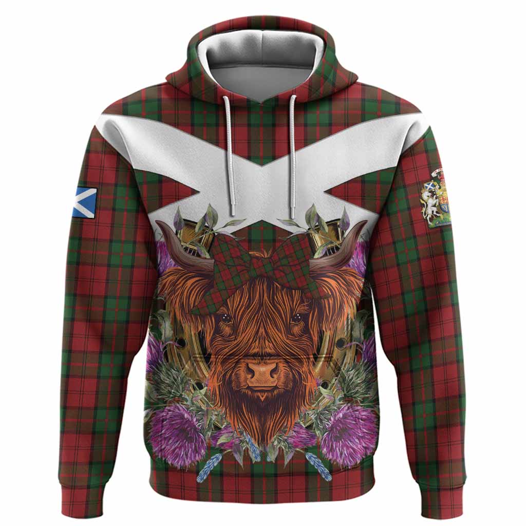 Dunbar Tartan Hoodie Scottish Thistle Heilan Coo