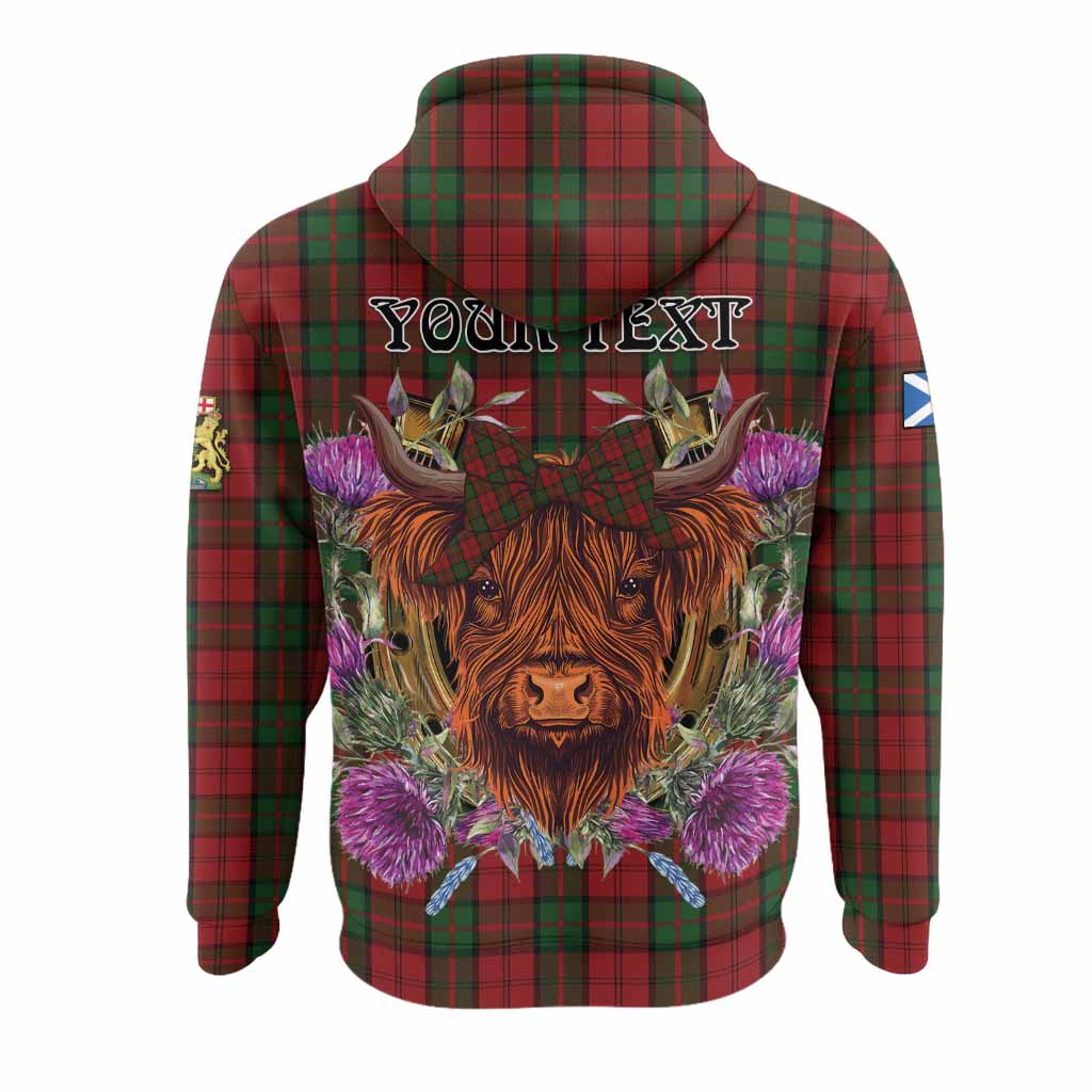 Dunbar Tartan Hoodie Scottish Thistle Heilan Coo