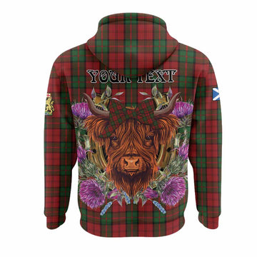 Dunbar Tartan Hoodie Scottish Thistle Heilan Coo