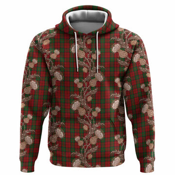 Dunbar Tartan Hoodie Seamless Scottish Thistle Flowers