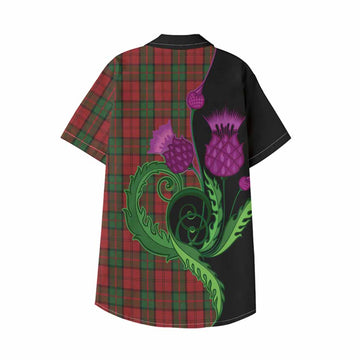 Dunbar Tartan Kid Hawaiian Shirt Traditional Scottish Thistle