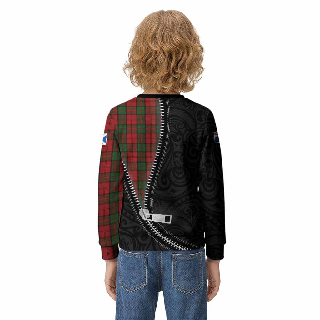 Dunbar Tartan Kid Knitted Sweatshirt New Zealand Pattern Unique Zipper Stylized