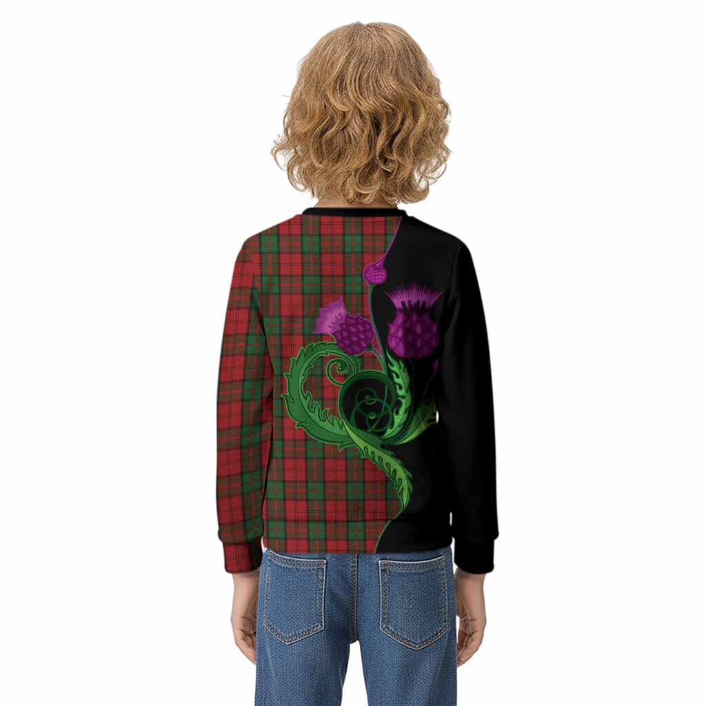 Dunbar Tartan Kid Knitted Sweatshirt Traditional Scottish Thistle