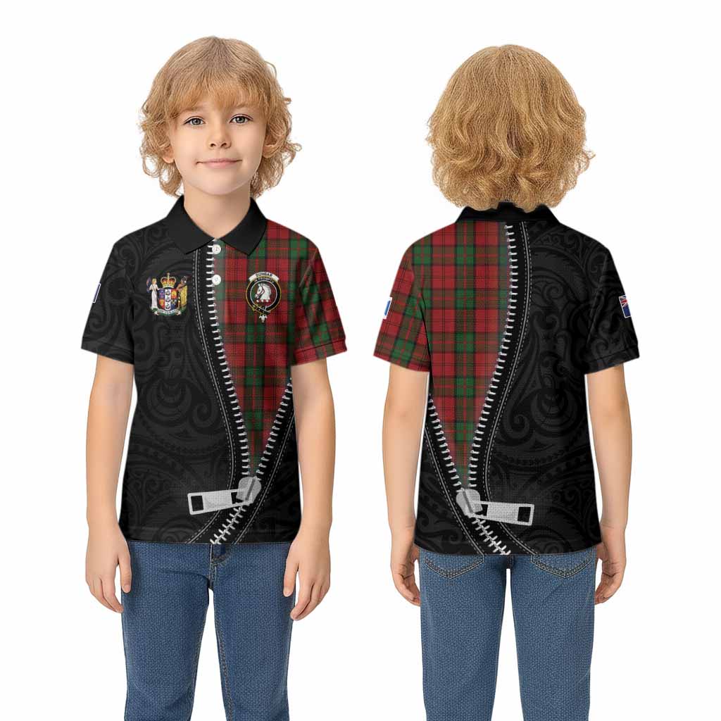 Dunbar Tartan Kid Polo Shirt New Zealand Pattern Unique Zipper Stylized