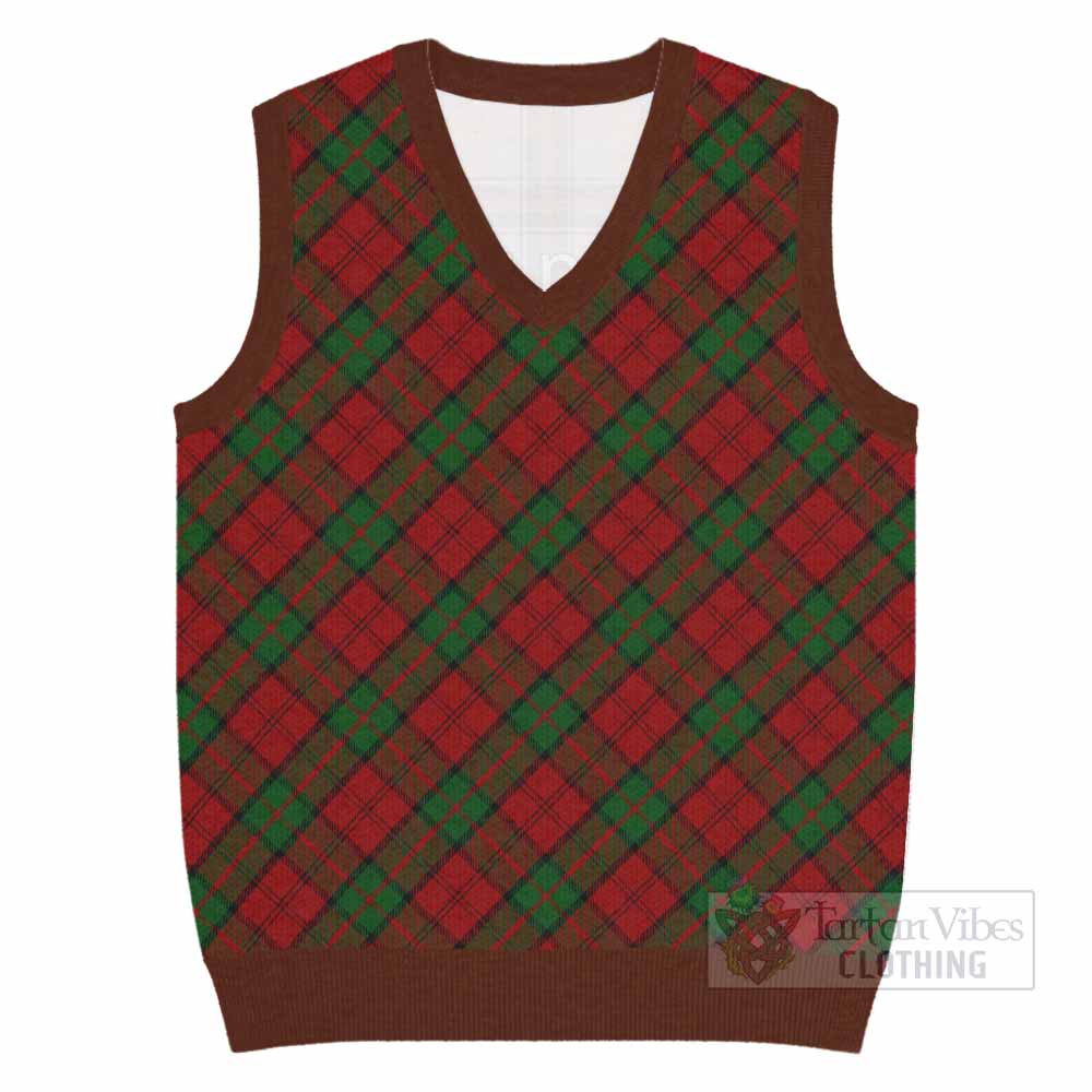 Dunbar Tartan  Knitted V-Neck Vest Cross Style