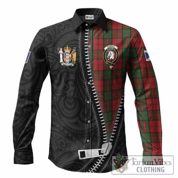Dunbar Tartan Long Sleeve Button Shirts New Zealand Pattern Unique Zipper Stylized