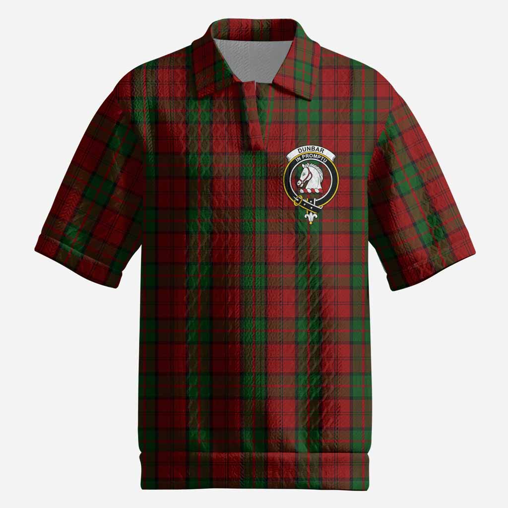 Dunbar Tartan Men’s Polo Sweater Top with Family Crest