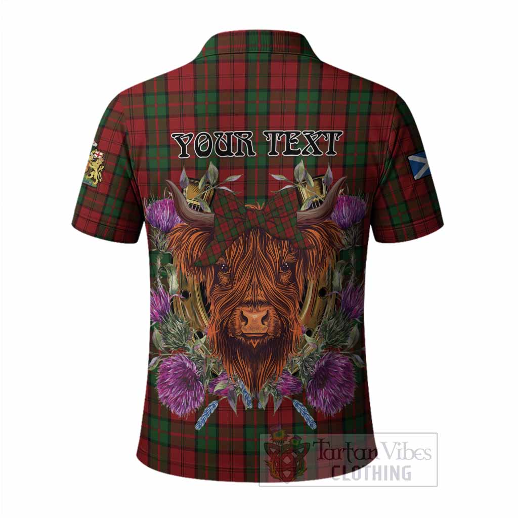 Dunbar Tartan Polo Shirt Scottish Thistle Heilan Coo