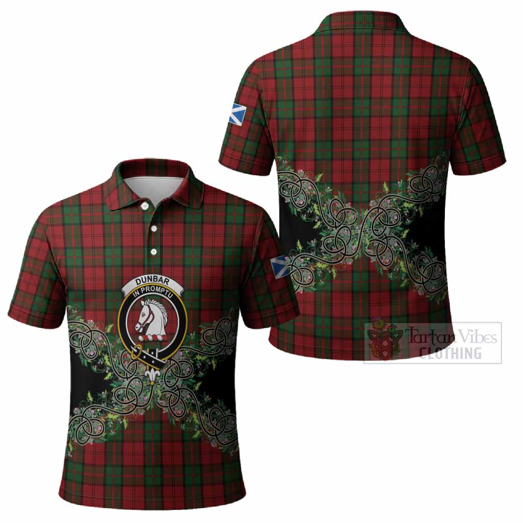 Dunbar Tartan Polo Shirt Thistle Scottish Spirit