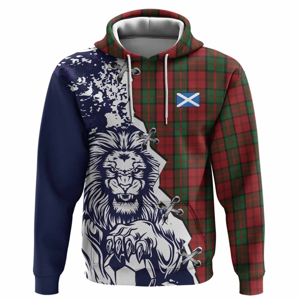 Dunbar Tartan Scottish Hoodie Angry Lion With Soccer Ball Style