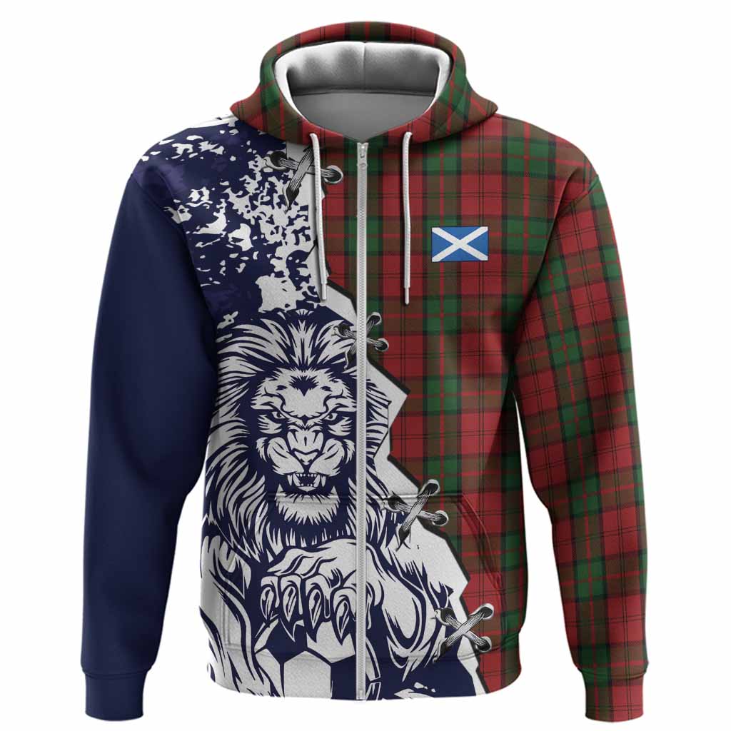 Dunbar Tartan Scottish Hoodie Angry Lion With Soccer Ball Style