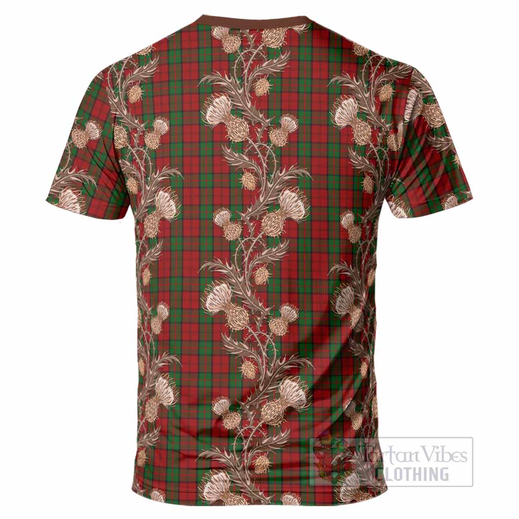 Dunbar Tartan T-Shirt Seamless Scottish Thistle Flowers
