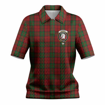 Dunbar Tartan Women’s Polo Sweater Top with Family Crest