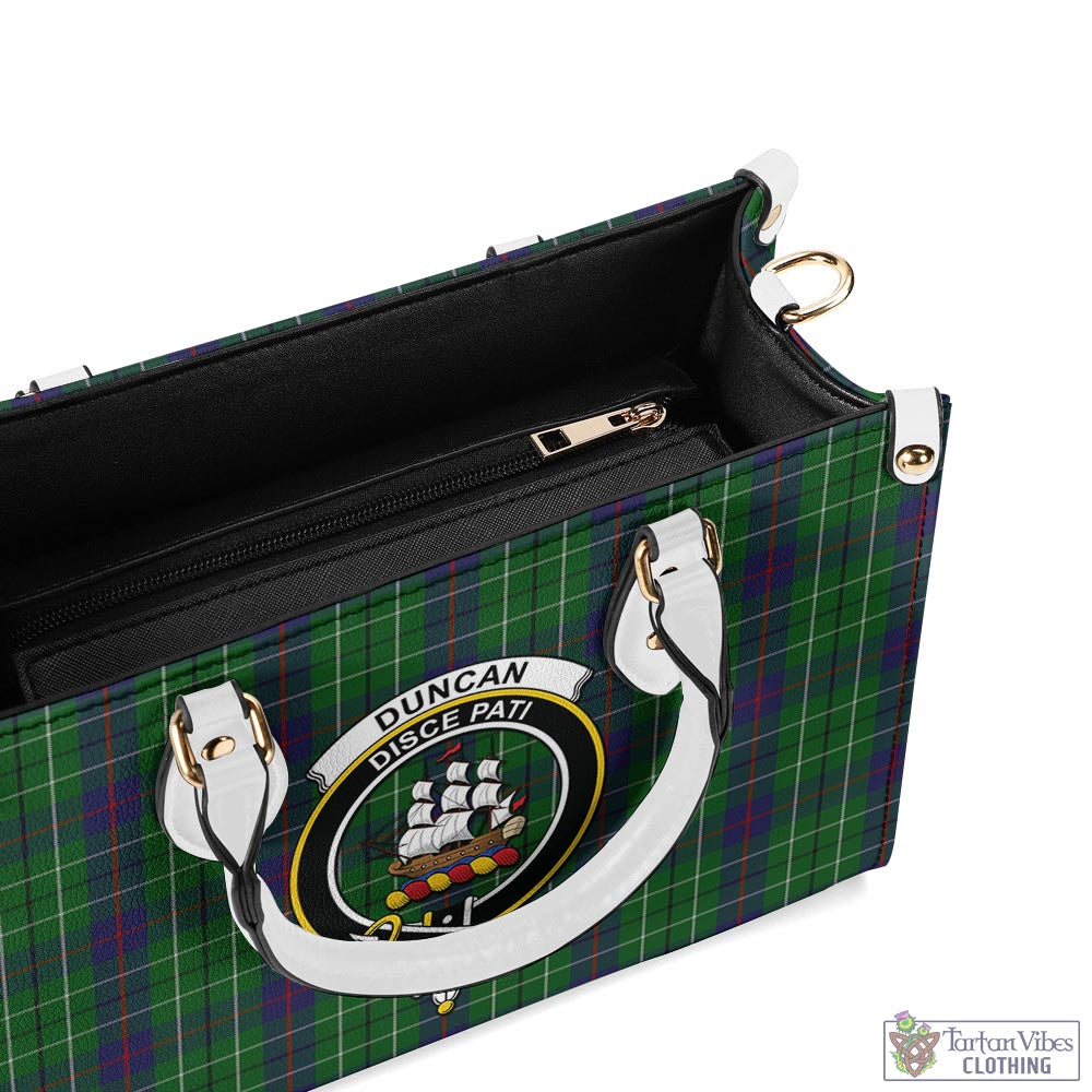 Tartan Vibes Clothing Duncan Tartan Luxury Leather Handbags with Family Crest